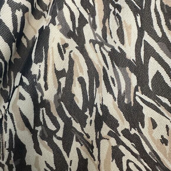 Express‎ dress XS Animal Print Zebra Black Tan Ivory elastic Waist sleeveless - Picture 3 of 9